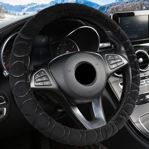 Winter Plush Steering Wheel Cover for Polo sedan Golf 3 4 5 6 7 Jetta Passat Touran Touareg Phaeton Scirocco Auto accessories