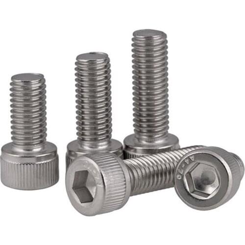 1/2/5Pcs M6 M8 M10 304 Stainless Steel Fine Thread Hex Hexagon Socket Cap Head Screw Allen Bolts Pitch 0.75/1.0/1.25mm Cup Bolts
