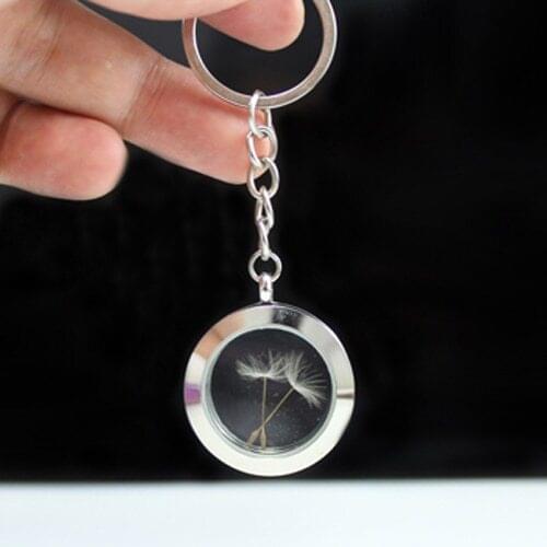1PCS Glass Locket Dandelion Keychains(5 Designs available), Dandelion seeds Lockets