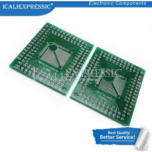5PCS FQFP TQFP 32 44 64 80 100 LQFP to DIP Transfer Board DIP Pin Board Pitch Adapter In Stock
