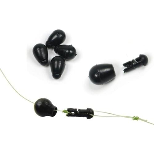 50/100PCS/lot Black Quick Change Beads Carp Fishing Camo Beads Line holder Terminal Tackle Hook Links Method Feeders