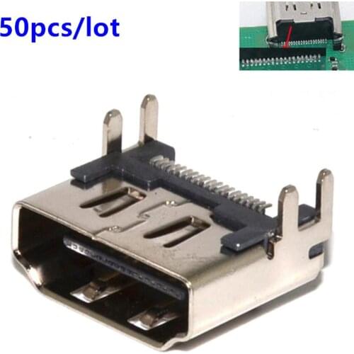 50pcs HDMI-compatible Socket Interface Connector Port For Playstation 4 PS4 Repair Parts Motherboard Jack Connector Replacement