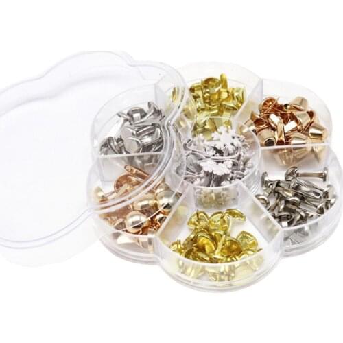 6 types 6-12mm Mixed Metal two-claw Nails Color Two Foot Nails Horn Mushroom Nails Buttons Sewing Decor