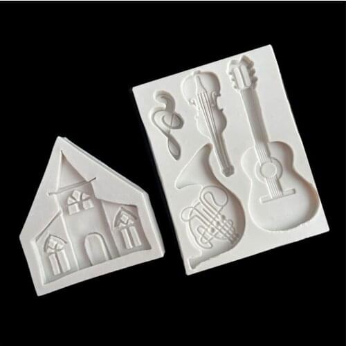 8.2*7.3*1CM DIY Sugar Craft Cake Vintage European Castle Silicone Mold Fondant Mold Cake Decorating Tools Gum Paste Mold