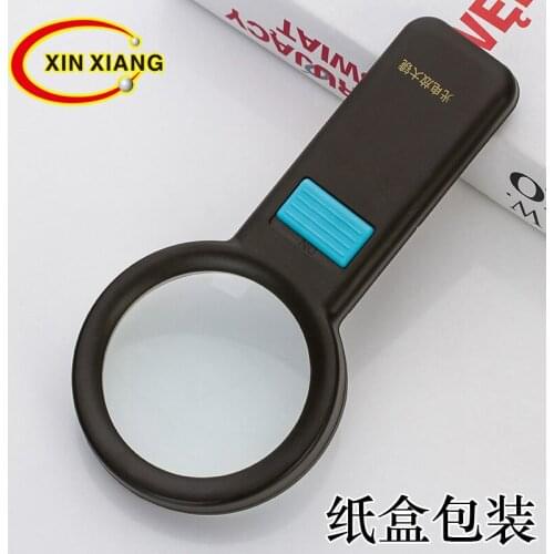 6X 68mm Army Green Military Color Handheld Magnifier with LED Lamps Illuminated Reading Mangifying Glass for Old Man or Children