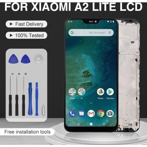 Dinamico MI A2 LCD For Xiaomi A2 Lite Display Touch Screen Digitizer Assembly For Redmi 6 Pro Lcd MI A2 Display With Frame+Tools