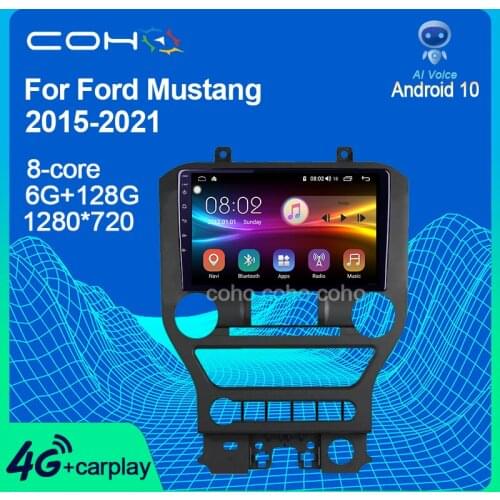 COHO For Ford Mustang Octa-Core 2015-2021 Android Car Radio Multimedia Video Player Navigation GPS 6+128 Blu-ray