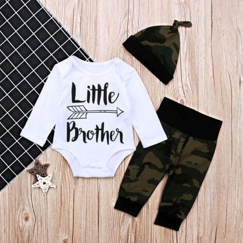 2020 TALLOLY boys and children spring and autumn long-sleeved one-piece romper + camouflage trousers three-piece childrens wear