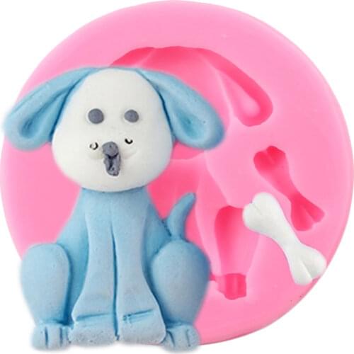 DIY Dog Silicone Molds DIY Party Bone Cupcake Fondant Cake Decorating Tools Cookie Baking Candy Clay Chocolate Gumpaste Moulds