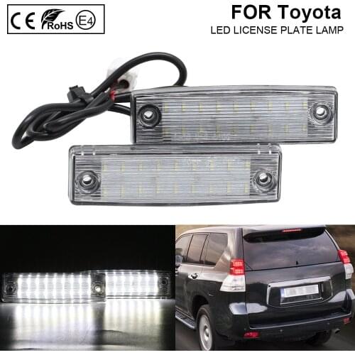 For Toyota Land Cruiser Prado TRJ150/GRJ15 #/GDJ15 #(Lexus GX 470) LED License Plate Light Lamp number plate light Error Free 2x