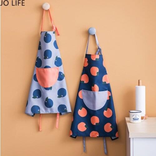 JO LIFE Double-side Hand Wiping Apron Oxford Cloth Oil-proof Large Pocket Cooking Aprons With Adjustable Buckle Strap
