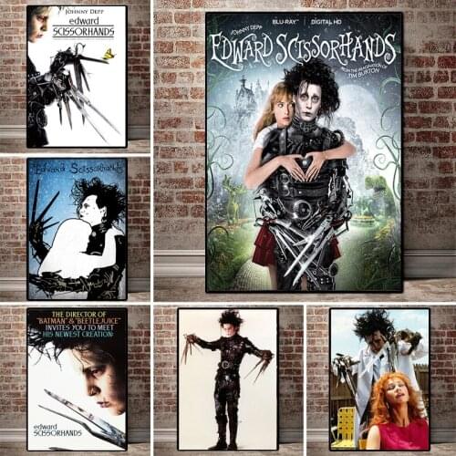 Edward Scissorhands Classic Movie HD Star Canvas Painting Nordic Poster and Print Bar Barber Shop Room Picture Home Decoration