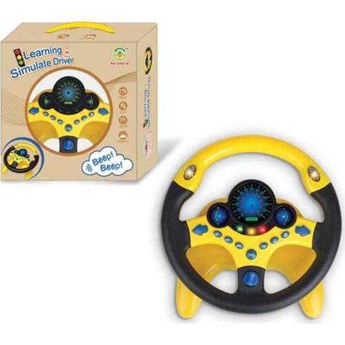 Eletric Simulation Steering Wheel Toy With Light Sound Baby Kids Musical Educational Copilot Stroller Steering Wheel Vocal Toys