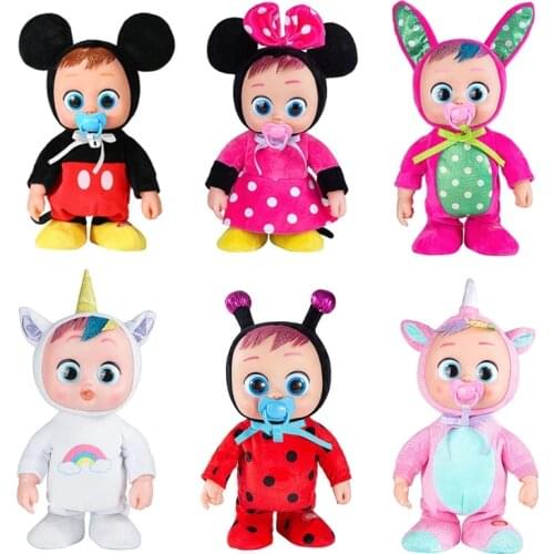 14 Inch Electric Tearing Dolls Walk and Weep Babies Children Best Gift Animal Unicorn Baby Toy Full Silicone Reborn Baby Doll