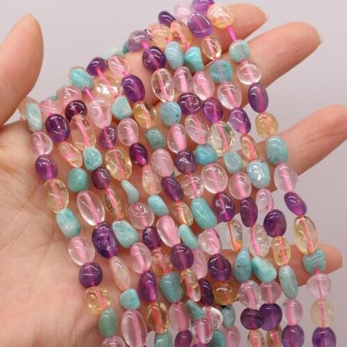 Natural Irregular Gem Colorful Quartzs Crystal Loose Spacer Beads for Women Jewelry Making DIY Bracelet Necklace Accessories
