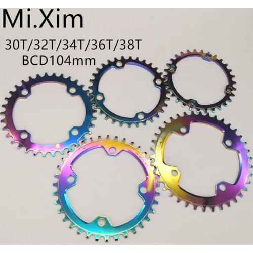 2020 New 104BCD Round Shape Narrow Wide 30T/32T/34T/36T/38T MTB Chainring Bicycle Chainwheel Bike Circle Crankset Single Plate