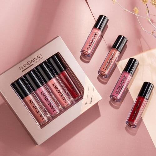 4 Colors Matte Liquid Lipstick Waterproof Long Lasting Cosmetics Non-stick Lightweight Glaze Tint Full & rich Sexy Lipsticks