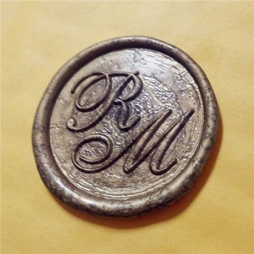 DIY double letter Initial customize your logo Name Box set personalized Letter/Sealing Wax /wedding Wax Seal Stamp Gold Custom