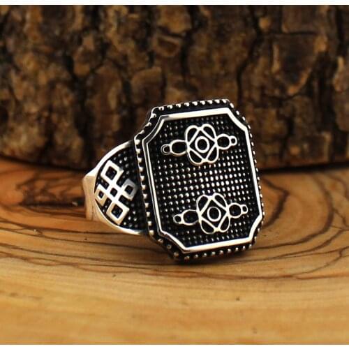 925 Sterling Silver Without Stone Ring For Men Zircon Onyx Aqeq Wholesale Fashion Vintage Gift Accessory Made in Turkey