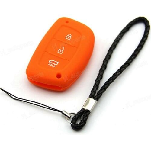 Orange Silicone Case Cover Fit For Hyundai IX35 IX45 I40 Smart Key 3 Buttons
