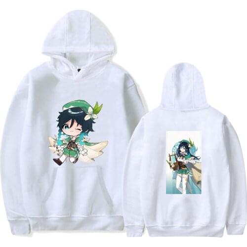 Hot White Hooded Genshin Impact Unisex Hoodies Men Women Game Pullovers Casual Boys Girls Sweatshirts Autumn Hip Hop Sportswear
