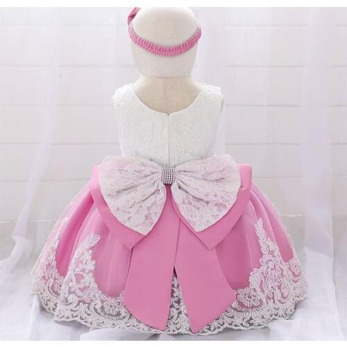 2020 big bow flower girl dress newborn baby dress girl princess ball gown fluffy costume first communion dresses baptism vestido