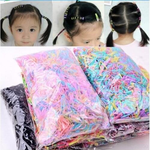 100PCS/Lot Disposable Gum For Hair Children TPU Rubber Bands Ponytail Holder Elastic Hair Band Girls Scrunchie Hair Accessories