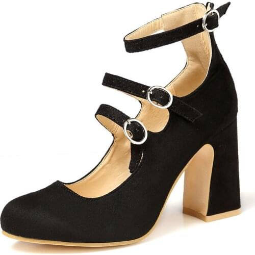 35-42 size women gladiator sandals three thin band buckle scrub flock sandals close round toe cover heels high heels shoes woman