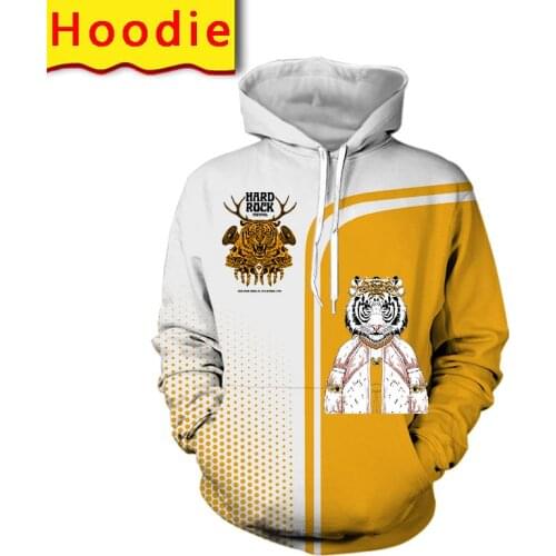 Hard Rock Tiger Hoodie Sweatshirt 3d Print Men Harajuku Pullover Cartoon Jacket Streetwear Tee Shirt Pants Anime Clothes Blanket