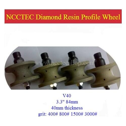 [40mm thickness] 3.3'' V40 Full Bullnose diamond RESIN profile wheel FREE shipping | 84mm DIAMOND ROUTER BITS