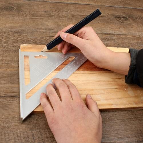 7 inch/18/30cm Aluminum Alloy 45 Degree Speed Square Layout Tool, Aluminum Triangle Ruler Carpenter Framing Measuring Tool