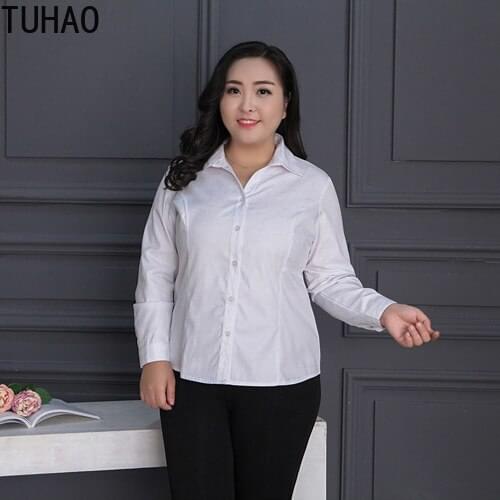 TUHAO Blouses Womens Tops and Blouse White Autumn Loose Blouse Women Long Sleeve Blouse Woman Ladies Shirts Plus Size XXXL Top