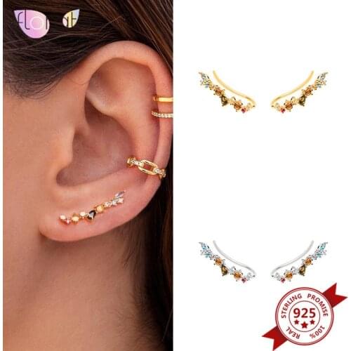 925 Sterling Silver Ear Needle Earrings Charming Sparkle Crystal Stud Earrings for Women Wedding Party Jewelry Fashion Gift