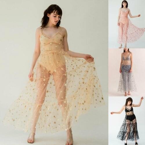 Women Fashion Swimwear Bikini Sequined Swim Cover Up Dress Lady Girls Beach Wear Cover-up Summer Long Dresses Sexy Bling