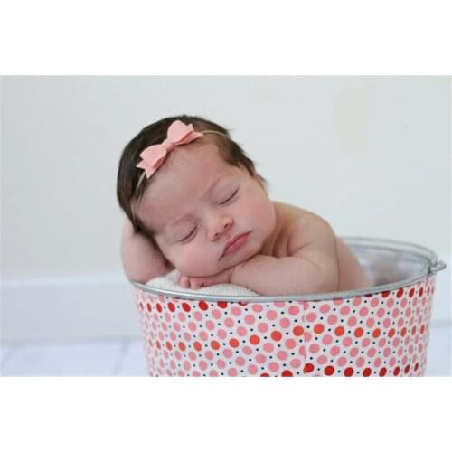 Yundfly 10 pcs Toddler Felt Bow Elastic Headband Kids Handmade Bow Tie Hair Bands Headwear Birthday Gift Photo Props