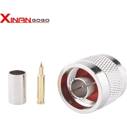10pcs/lot RF Coaxial Connector N Type Male plug Crimp For RG58 LMR195 RG400 RG142 RG223 LMR200 Cable