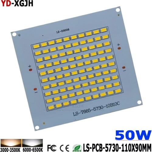 10pcs LED SMD 5730 Floodlight pcb plate 50W 110*99 5000-5500lm aluminum heat sink with Source for Indoor and outdoor commercial