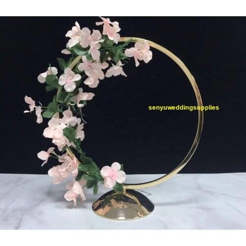 12pcs )New gold round wedding centerpiece vase hoop centerpiece stand metal floral hoop wedding decor centerpieces