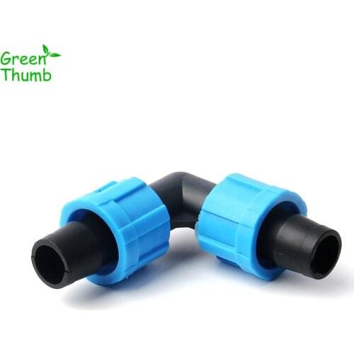 3pcs Outer Diameter 16 mm Drip Tape Blue Elbow Connector Thread Lock Connector Hose Fittings Adapter For Garden Irrigation
