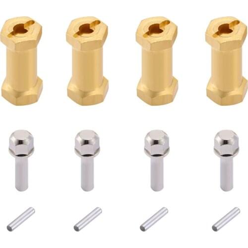 4PCS Heavier Brass Wheel Hex 12/15/17/20/25MM Extended Adapter For Axial 1/10 RC Crawler Car SCX10 Upgrade DIY Parts