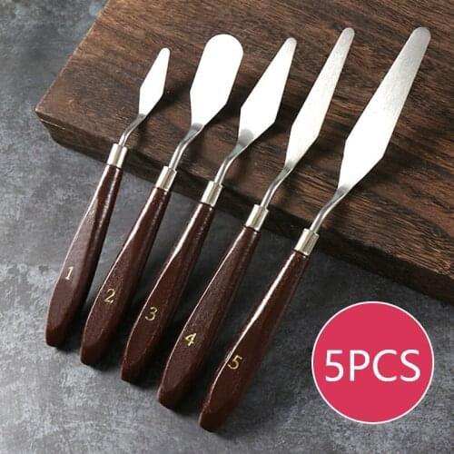 5pcs/set Stainless Steel Spatula Baking Pastry Tools Fondant Cream Mixing Scraper Oil Painting Shovel Cake Tools Chocolate spatu