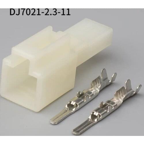 500pcs 2Pin 2.3mm male Auto Motorcycle Electronic Wiring Connector for AUdi,VW,BMW, Honda,Toyota,Ford DJ7021-2.3-11