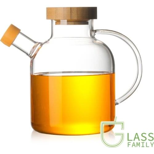 650Ml Glass Oil Pots with Lid Borosilicate Glass Oil Bottles Seasoning Jars Kitchen Container