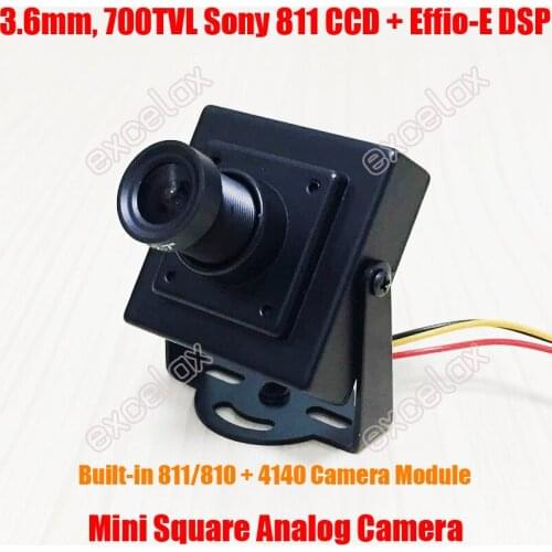 2PCS/Lot 700TVL Analog Mini Square Camera 1/3" 811 810 CCD 960H Effio-E 4140 DSP 2.8mm 3.6mm 6mm 8mm 12mm Lens ATM Camera