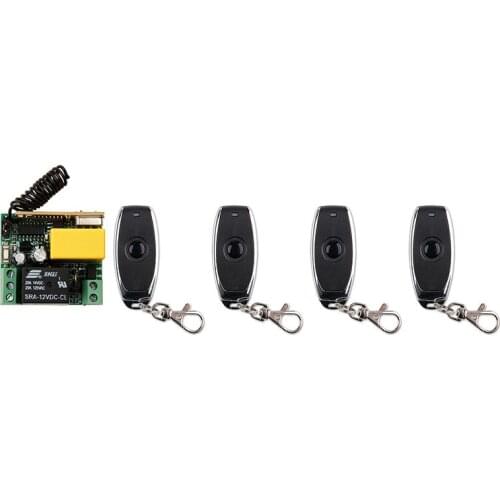 AC220V 1CH 10A Wireless Remote Control Switch System Receiver+one-button metal Remote 315mhz/433mhz /lamp/ window/Garage Doors