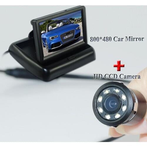 Promotion For Metal Cover Rear view Camera 170 degree + 4.3" TFT LCD Mirror Monitor Car Rear View Kit Free Shipping