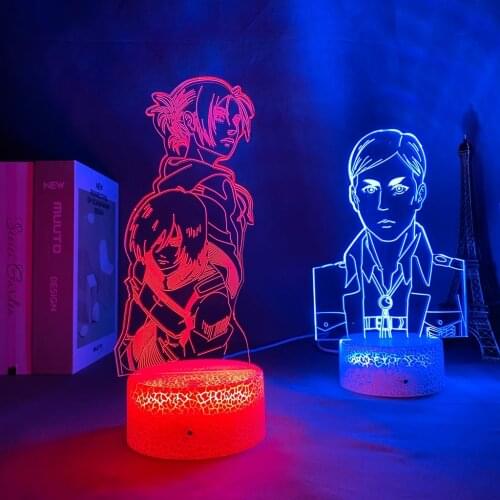 Anime lamp Attack on Titan Mikasa 3d Lamp Annie Leonhart Light for Bedroom Decoration Kids Gift Attack on Titan LED Night Light