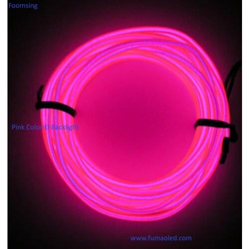 Free Shipping 3M Length 2.3mm in Diameter Pink Color With DC3V 2AA Battery El Wire String