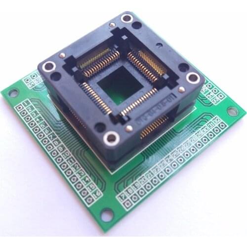 Free shipping TQFP64 QFP64 LQFP64 TO 64 adapter socket pitch 0.8mm for ATmega64 ATmega128 ATmega128AU tl866cs tl866a AVR mcu