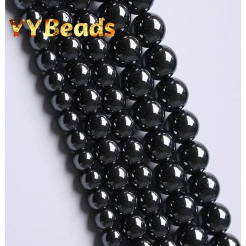 High Quality Black Hematite Beads Natural Stone Round Loose Beads For Jewelry Making DIY Bracelets 3 4 6 8 10 12mm 15" Wholesale